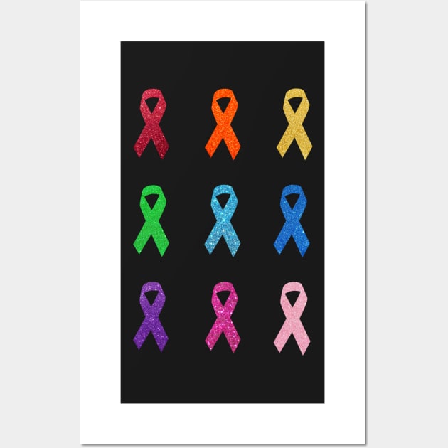 Faux Glitter Awareness Ribbon Pack Wall Art by Felicity-K